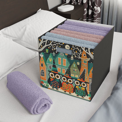 Night of the Trick-or-Treating Owlets Felt Storage Box