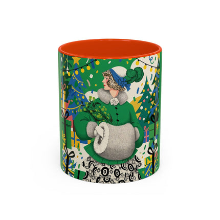 🍀🎄 The Emerald Holly Christmas Colorful Mug – Art Deco Holiday Elegance