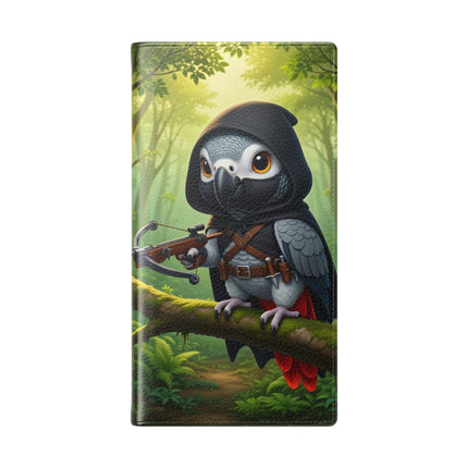 🪶🌲 The African Grey Sentinel Flip Case – Quiet Strength & Woodland Adventure