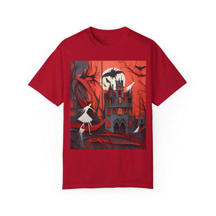 Halloween Night Scene Unisex Garment-Dyed T-shirt