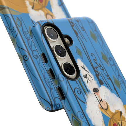 🎭🌹 The Lady At The Masquerade Gates Phone Case – Art Deco Fashion Illustration
