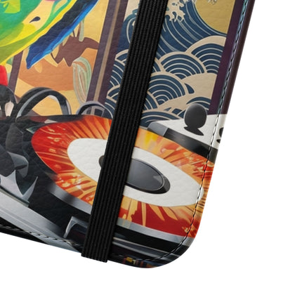 🎧🦜 Parrot DJ Flip Case – Neon Beats & Cyber Groove