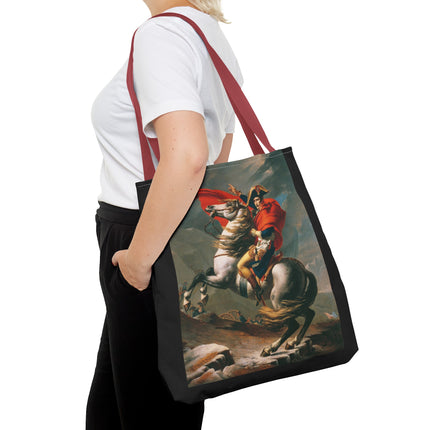 Napoleon Crossing the Alps by Jacques-Louis David Tote Bag (AOP)
