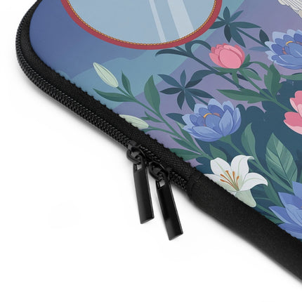 🦜🌸 The Lady And The Golden Bird Laptop Sleeve – Art Deco Garden Elegance