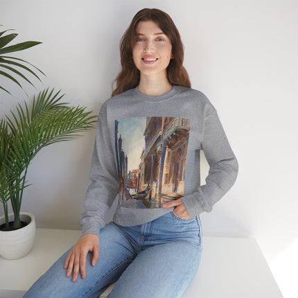 Gondola Moorings on the Grand Canal by John Singer Sargent Heavy Blend™ Crewneck Sweatshirt