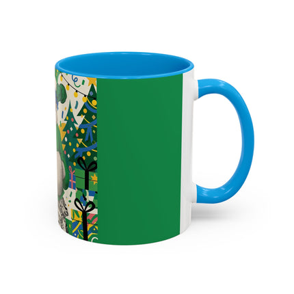 🍀🎄 The Emerald Holly Christmas Colorful Mug – Art Deco Holiday Elegance