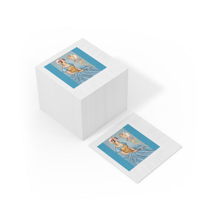 The Enchanting Painter White Coined Napkins