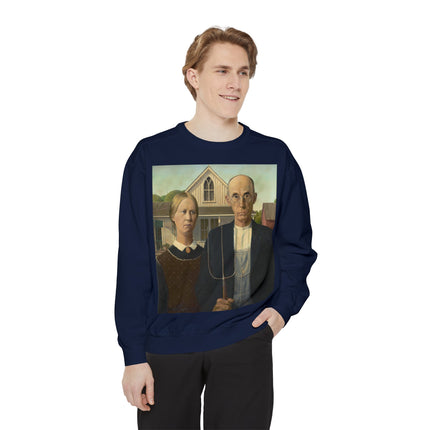 American Gothic by Grant Wood Unisex Garment-Dyed Sweatshirt