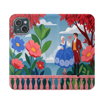 🌺🎭 The Grand Garden Courtship Flip Case – Art Deco Floral Romance