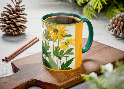 Clerodendrum & Rudbeckia Flower by Tanigami Kônan Colorful Mugs (11oz, 15oz)