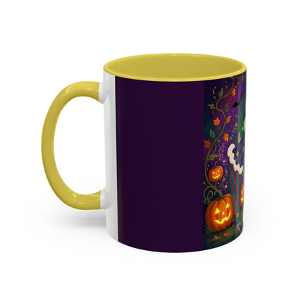 🎭🎃 The Masquerade Beneath The Pumpkin Lantern Colorful Mug – Theatrical Halloween Charm