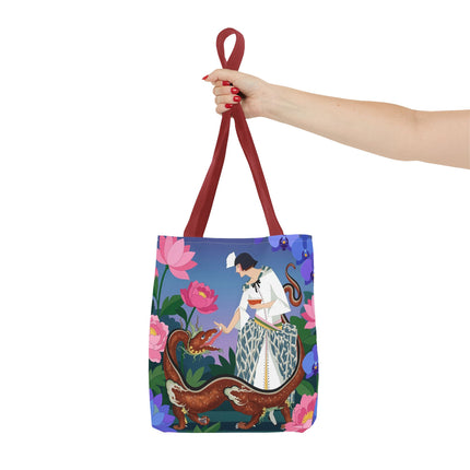 🐉🌸 The Dragon Keeper Tote Bag – Art Deco Floral Fantasy
