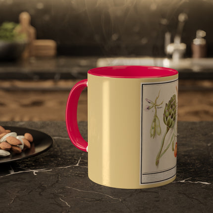Artichoke, Broad Beans, and Lantern Plant by Anselmus Boëtius de Boodt Colorful Mugs, 11oz