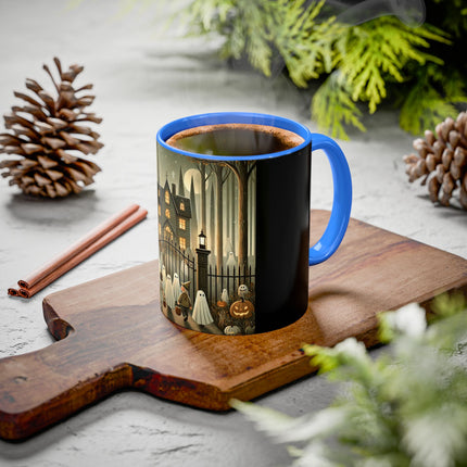 Ghostly Welcome – A Halloween Night Colorful Mugs (11oz, 15oz)