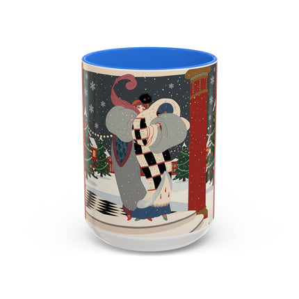 ❄️✨ The Winter Couture Promenade Colorful Mug – Art Deco Holiday Elegance