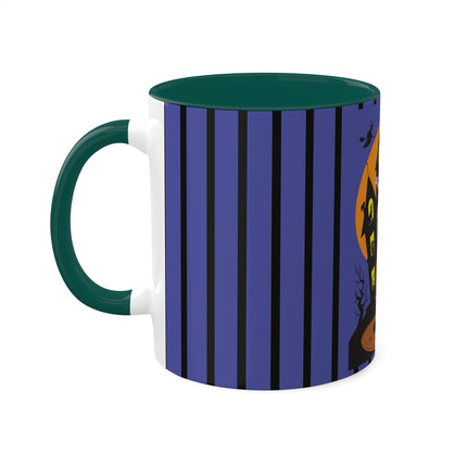 Halloween Night at the Haunted House Colorful Mugs, 11oz
