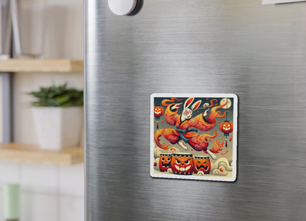 Jack-O’-Lantern Drums & The Kabuki Rabbit Die-Cut Magnets (4 Sizes)