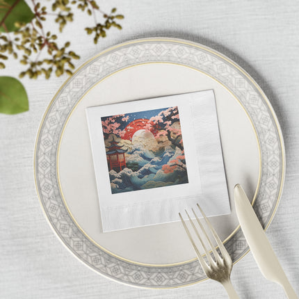 Twilight Serenity White Coined Napkins