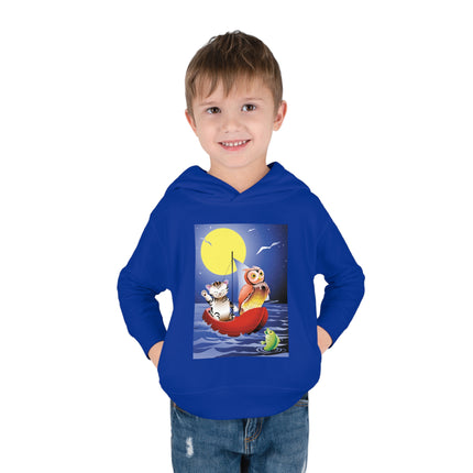 Embarking on a Moonlit Journey Toddler Pullover Fleece Hoodie