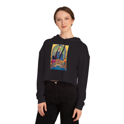 December & Tanzanite (from the Gem Series) by Sofia Chiostri Women’s Cropped Hooded Sweatshirt