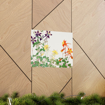 Aquilegia Flower by Tanigami Kônan Premium Matte horizontal posters