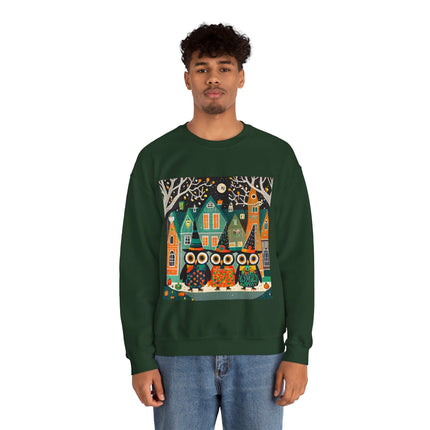 Night of the Trick-or-Treating Owlets Unisex Heavy Blend™ Crewneck Sweatshirt