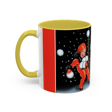 A Festive Snowball Toss Colorful Mugs (11oz, 15oz)