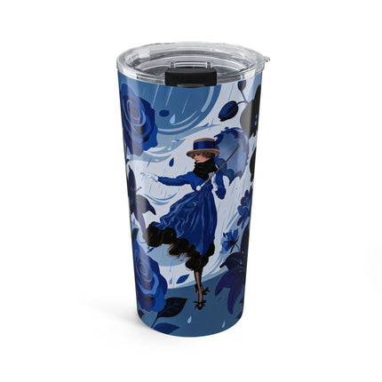☔💙 The Blue Rain Promenade Tumbler, 20oz – Art Deco Floral Fashion