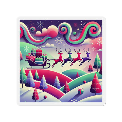 Festive Reindeer Flight Die-Cut Magnets (5 Sizes)