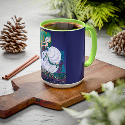 Moonlit Garden Waltz Colorful Mug (11oz, 15oz) – Rococo Romance, Garden Elegance & Enchanted Dance