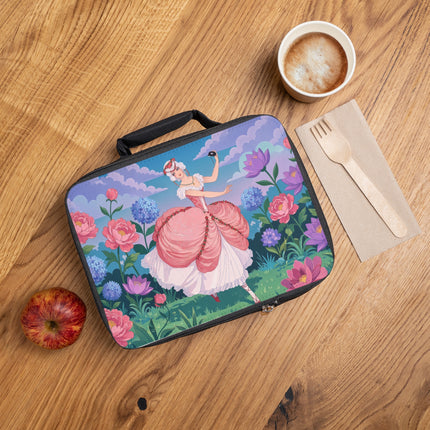 🌸🎭 The Rose Garden Masquerade Lunch Bag – Art Deco Floral Elegance