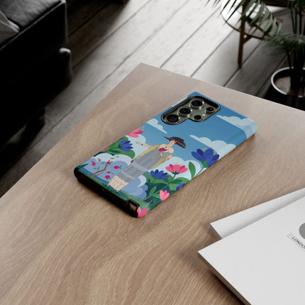🌸🎩 The Lady Of The Grand Flower Garden Phone Case – Art Deco Fashion Illustration