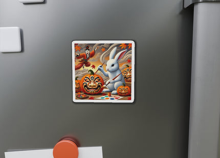 Halloween Rabbit’s Kabuki Jack-o’-Lanterns Die-Cut Magnets (4 Sizes)