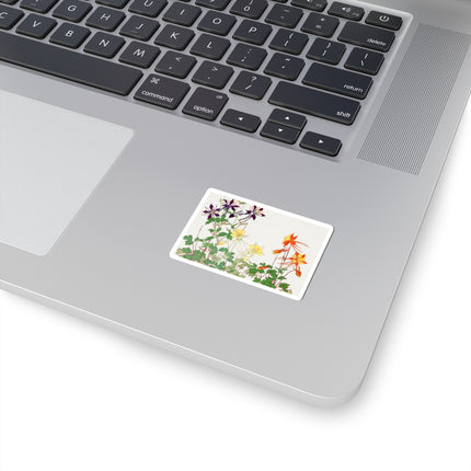Aquilegia Flowers by Tanigami Kônan Kiss-Cut Stickers (4 Sizes)