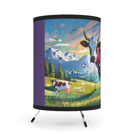 Cyber Glitch Cow Tripod Lamp