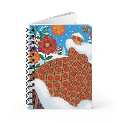 🌺❄️ The Winter Folk Flower Cloak Spiral Notebook – Colorful Holiday Fantasy