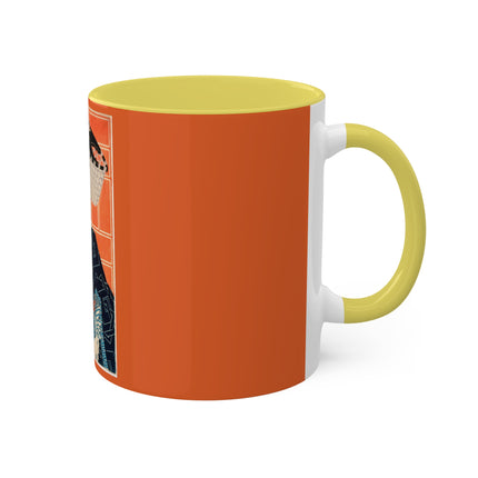 The Actor Kawarasaki Gonjūrō for a Fire Troupe by Tsukioka Yoshitoshi Colorful Mugs, 11oz