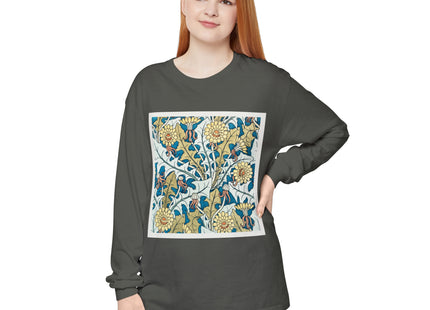 Art Nouveau Dandelion Flower Garment-dyed Long Sleeve T-Shirt