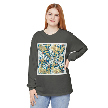 Art Nouveau Dandelion Flower Garment-dyed Long Sleeve T-Shirt