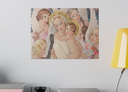 Madonna with Child surrounded by musical angels by Gerda Wegener Matte Canvas, Stretched, 0.75"
