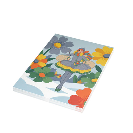 🌼❄️ The Lady Of The Winter Flower Garden Greeting Card – Art Deco Holiday Whimsy