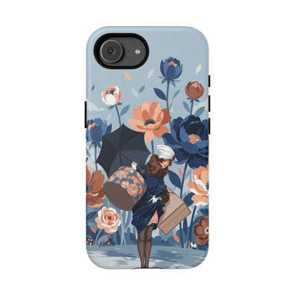 ☂️🌺 The Lady Of The Traveling Garden Phone Case – Art Deco Floral Adventure