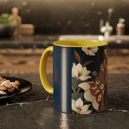 🌸✨ The Midnight Magnolia Masquerade Colorful Mug – Art Deco Nocturne