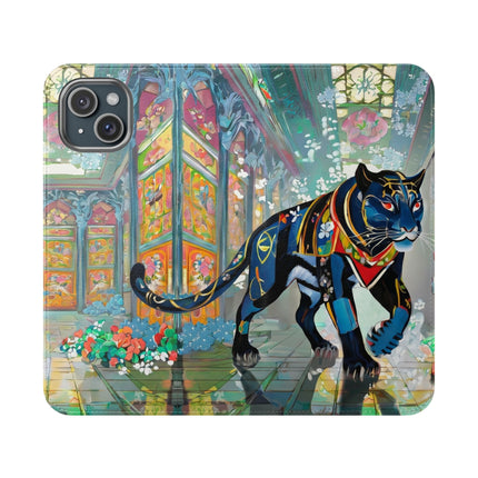 🐾💎 Cyber Panther's Hunt Flip Case – Digital Instinct & Neon Pursuit