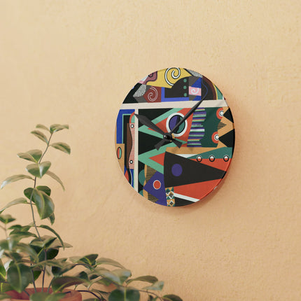 Collection decors et couleurs Pl.03 by Georges Valmiers Acrylic Wall Clock, Round and Square