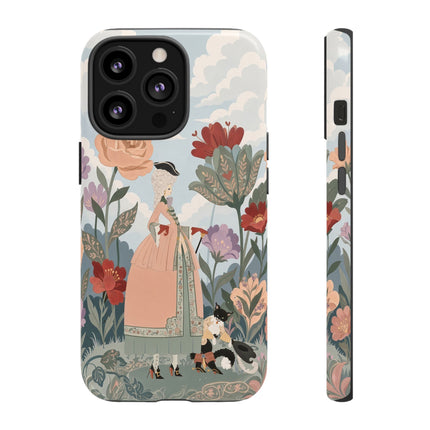 🌹🐈 The Lady And Puss In Boots Phone Case – Art Deco Floral Whimsy