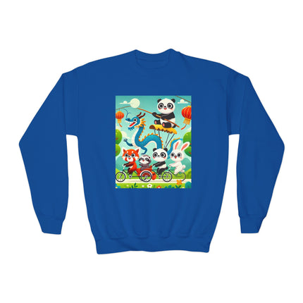 Rolling Along Together Youth Crewneck Sweatshirt – Friendship, Motion & Joyful Adventure