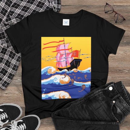 Golden Seas and Whimsical Dreams Women's Midweight Cotton Tee