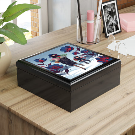 🎁🌺 The Christmas Gift Garden Stroll Jewelry Box – Art Deco Holiday Fantasy