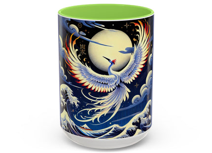 Majestic White Crane Colorful Mugs (11oz, 15oz)